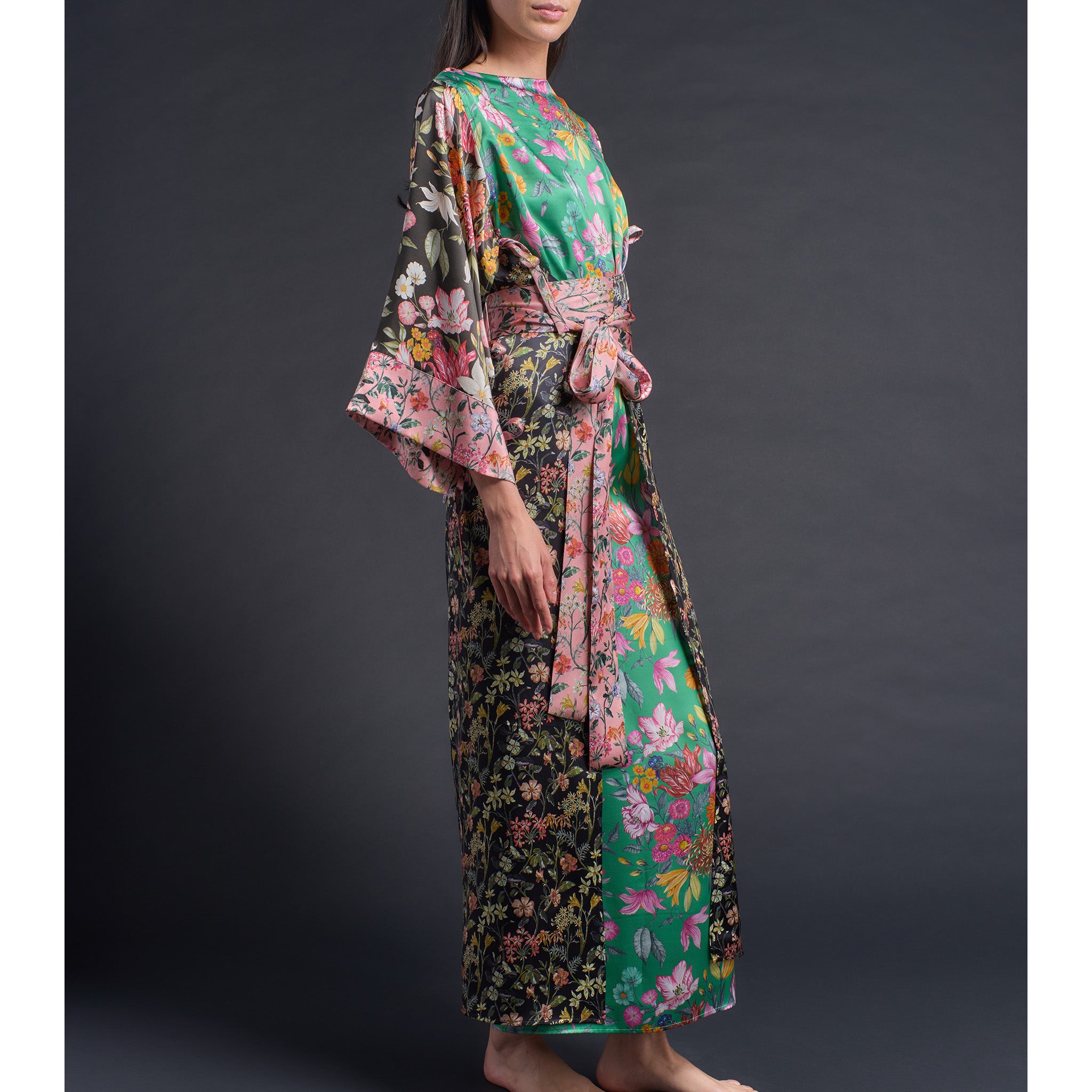 The Sybil Hostess Dress in Liberty Print Silk Charmeuse