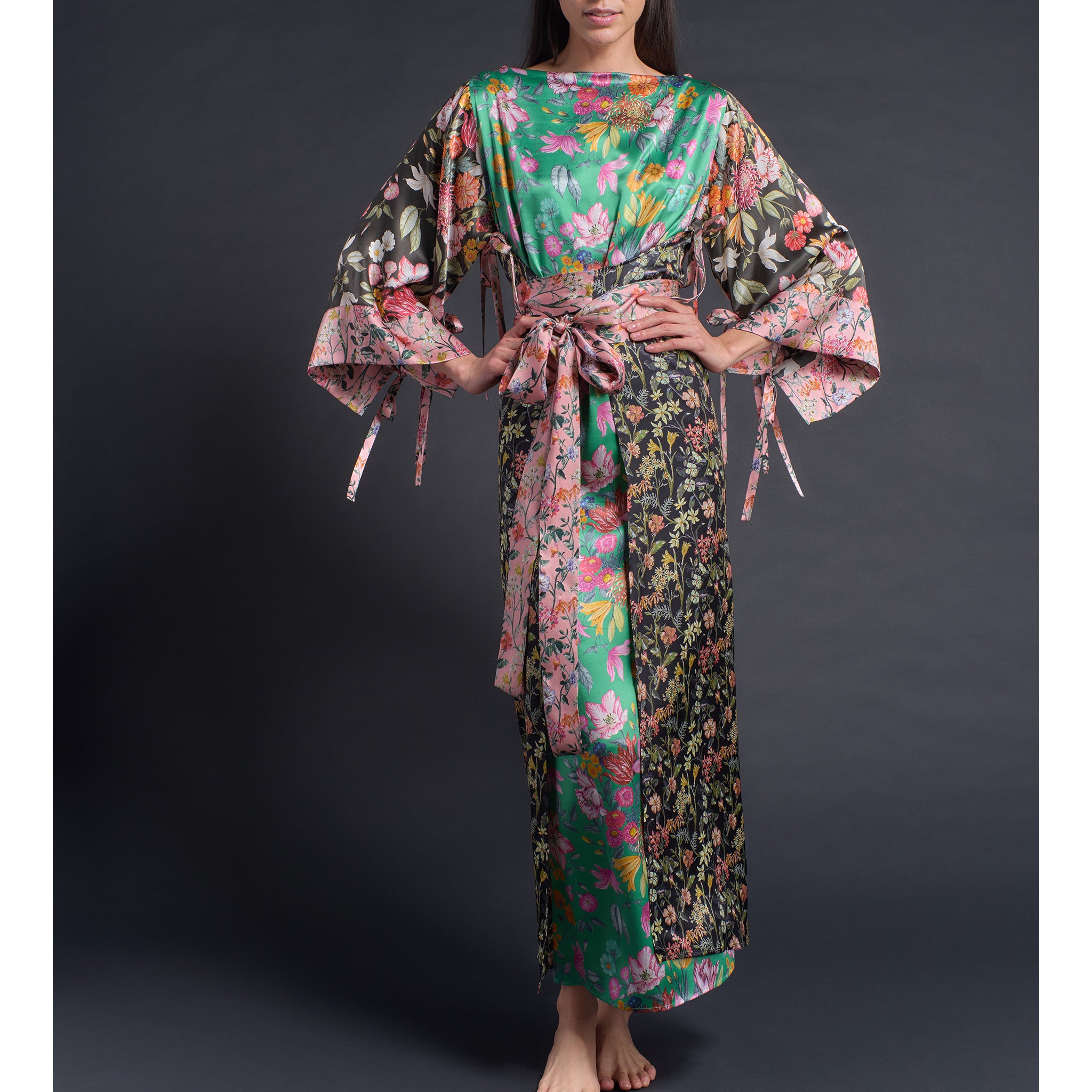 The Sybil Hostess Dress in Liberty Print Silk Charmeuse
