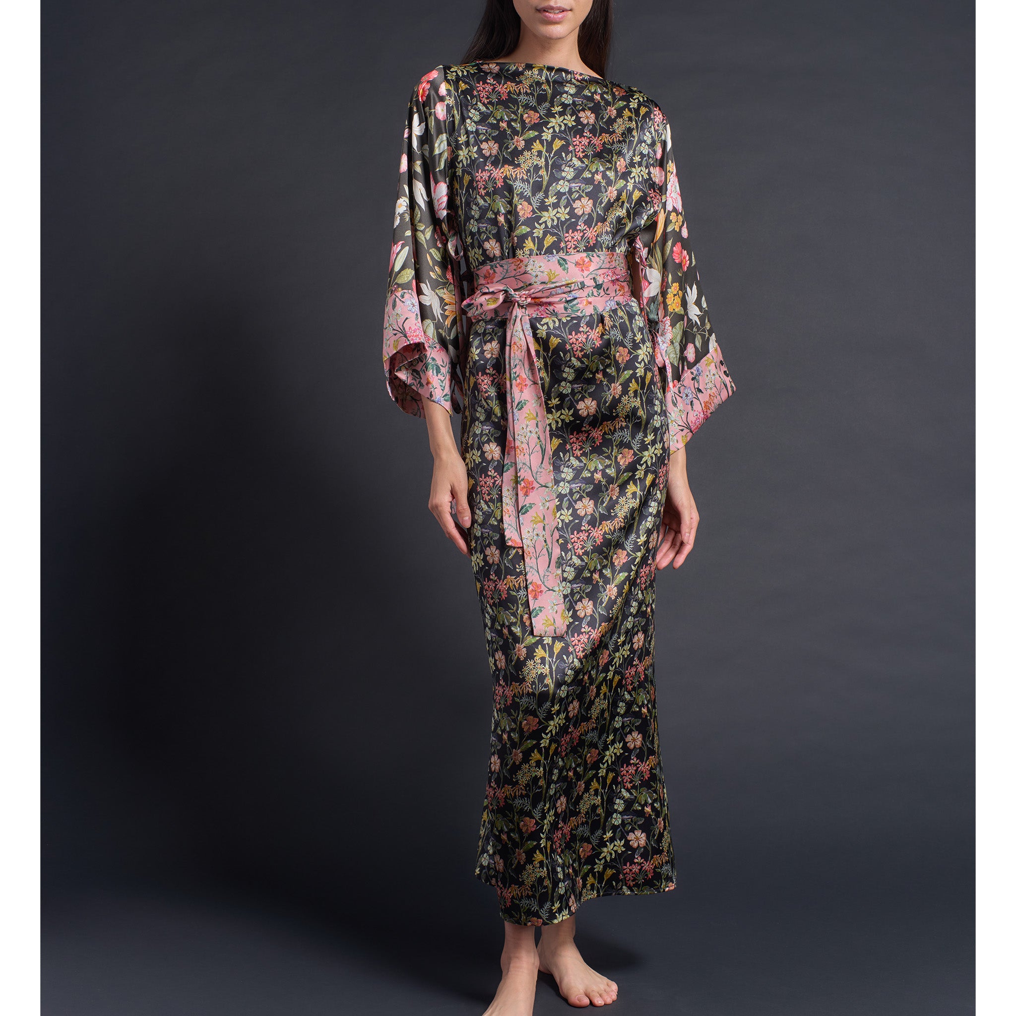 The Sybil Hostess Dress in Liberty Print Silk Charmeuse