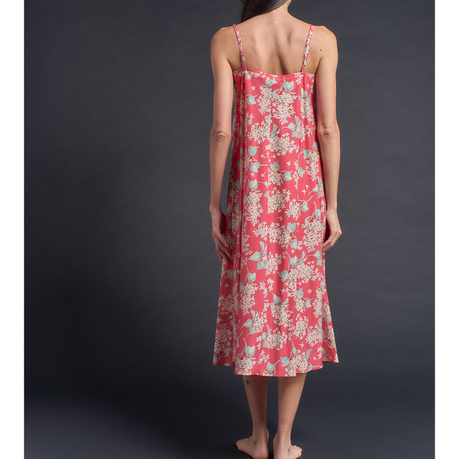 Thea Slip dress in Red Archive Lilac Liberty Print Cotton Tana Lawn