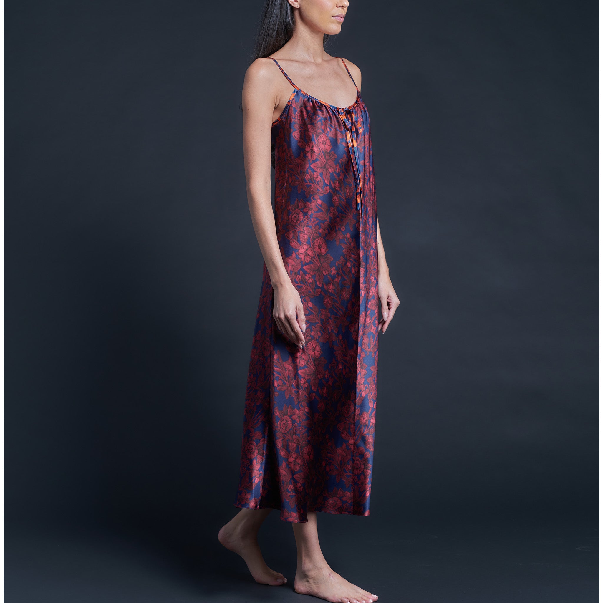 Thea Paneled Slip Dress in Hestia Liberty Print Silk Satin