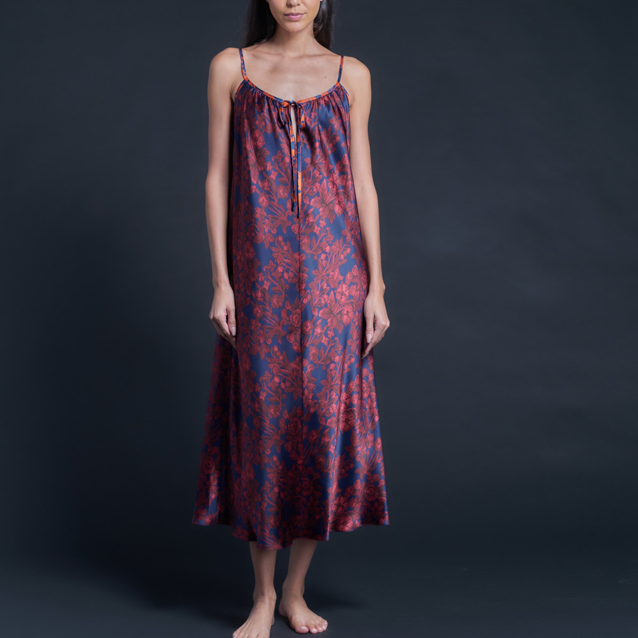 Thea Paneled Slip Dress in Hestia Liberty Print Silk Satin
