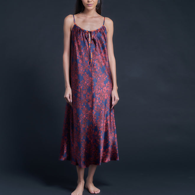 Thea Paneled Slip Dress in Hestia Liberty Print Silk Satin