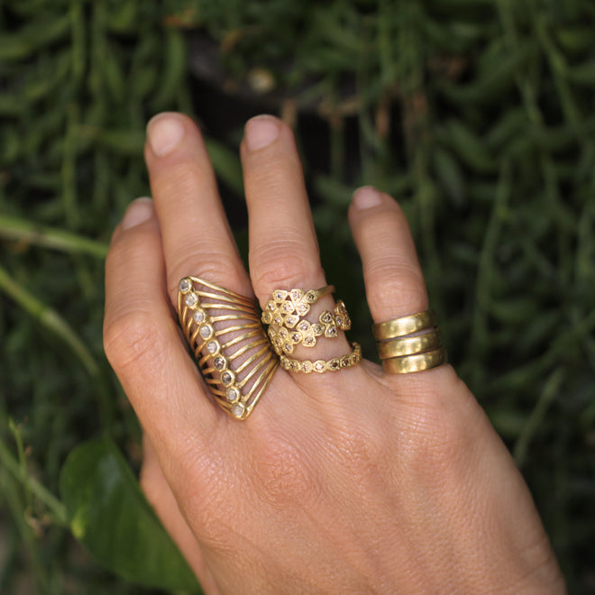 A Cognac Diamond Tribezel Band