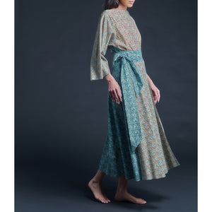 Serafina Liberty Print Cotton Boatneck Blouse in Colour Fields