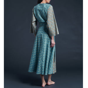 Cordelia Liberty Print Cotton Wrap Skirt in Colour Fields