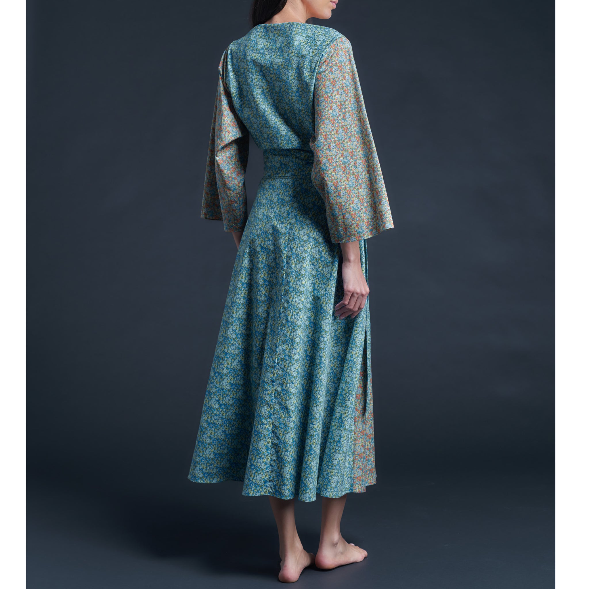 Serafina Liberty Print Cotton Boatneck Blouse in Colour Fields