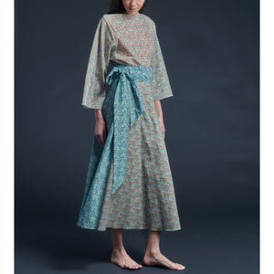 Serafina Liberty Print Cotton Boatneck Blouse in Colour Fields