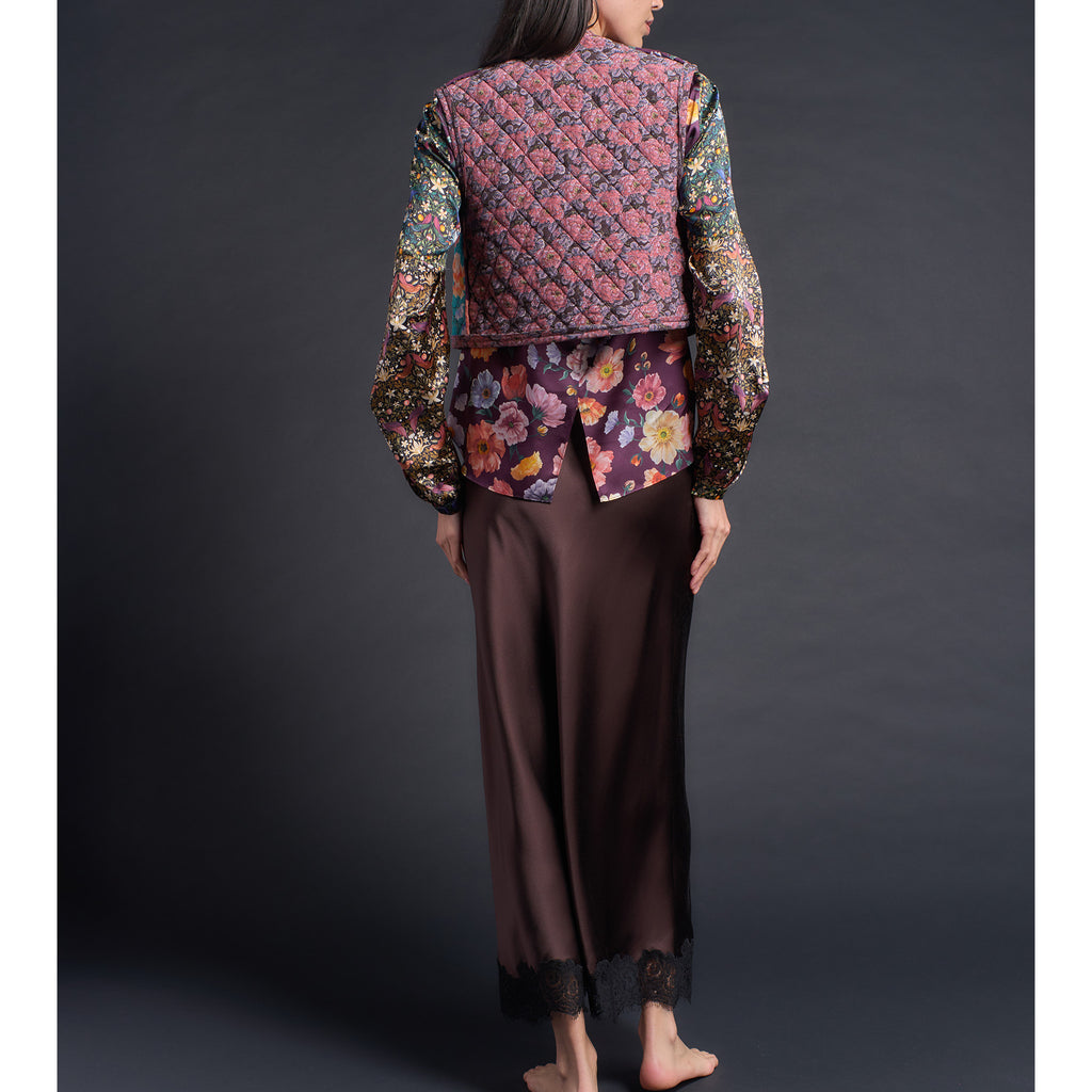 Maryam Quilted Vest Silk Liberty Print Crepe de Chine