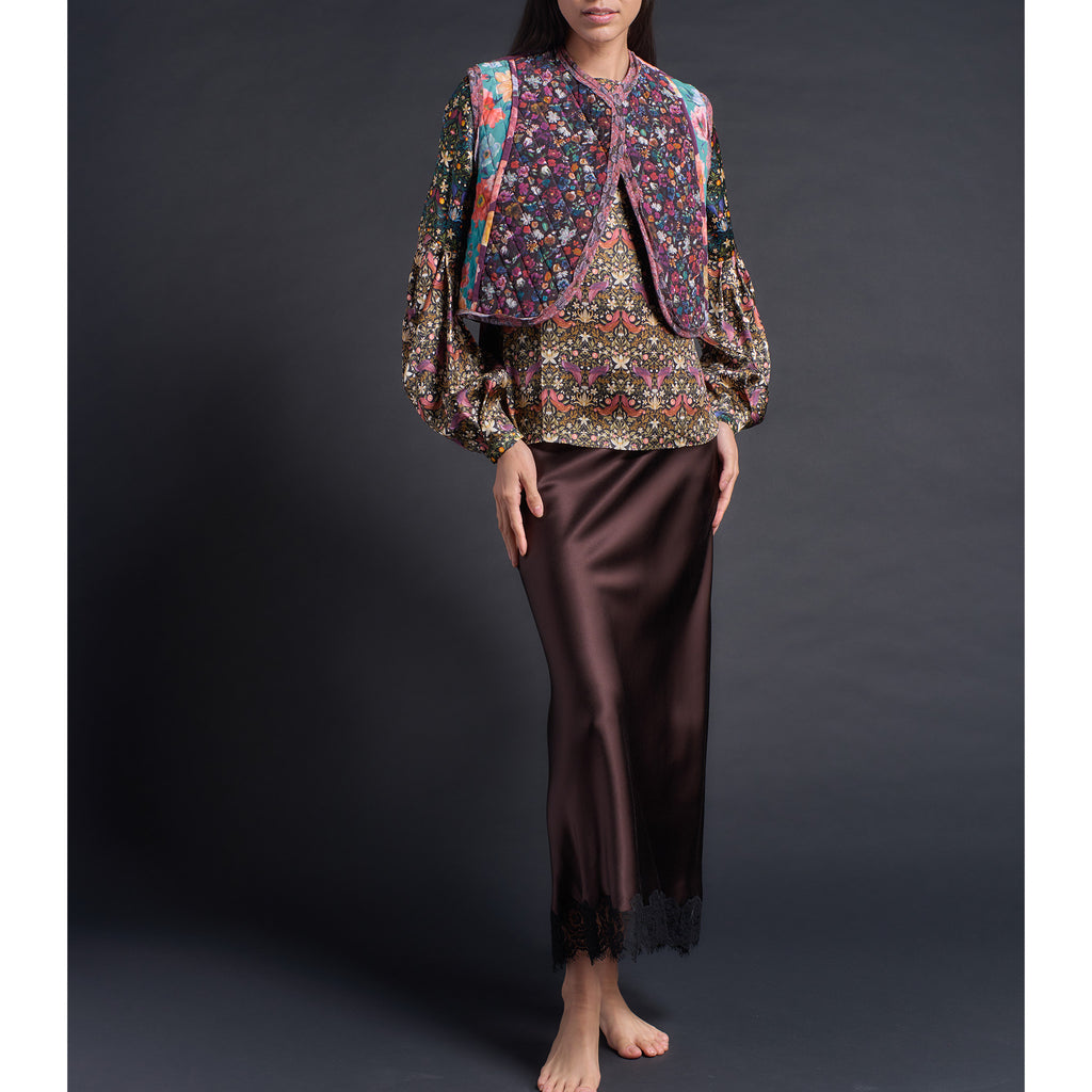 Maryam Quilted Vest Silk Liberty Print Crepe de Chine