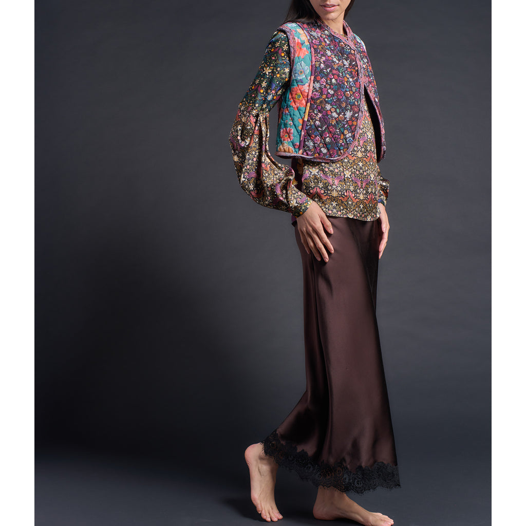 Maryam Quilted Vest Silk Liberty Print Crepe de Chine