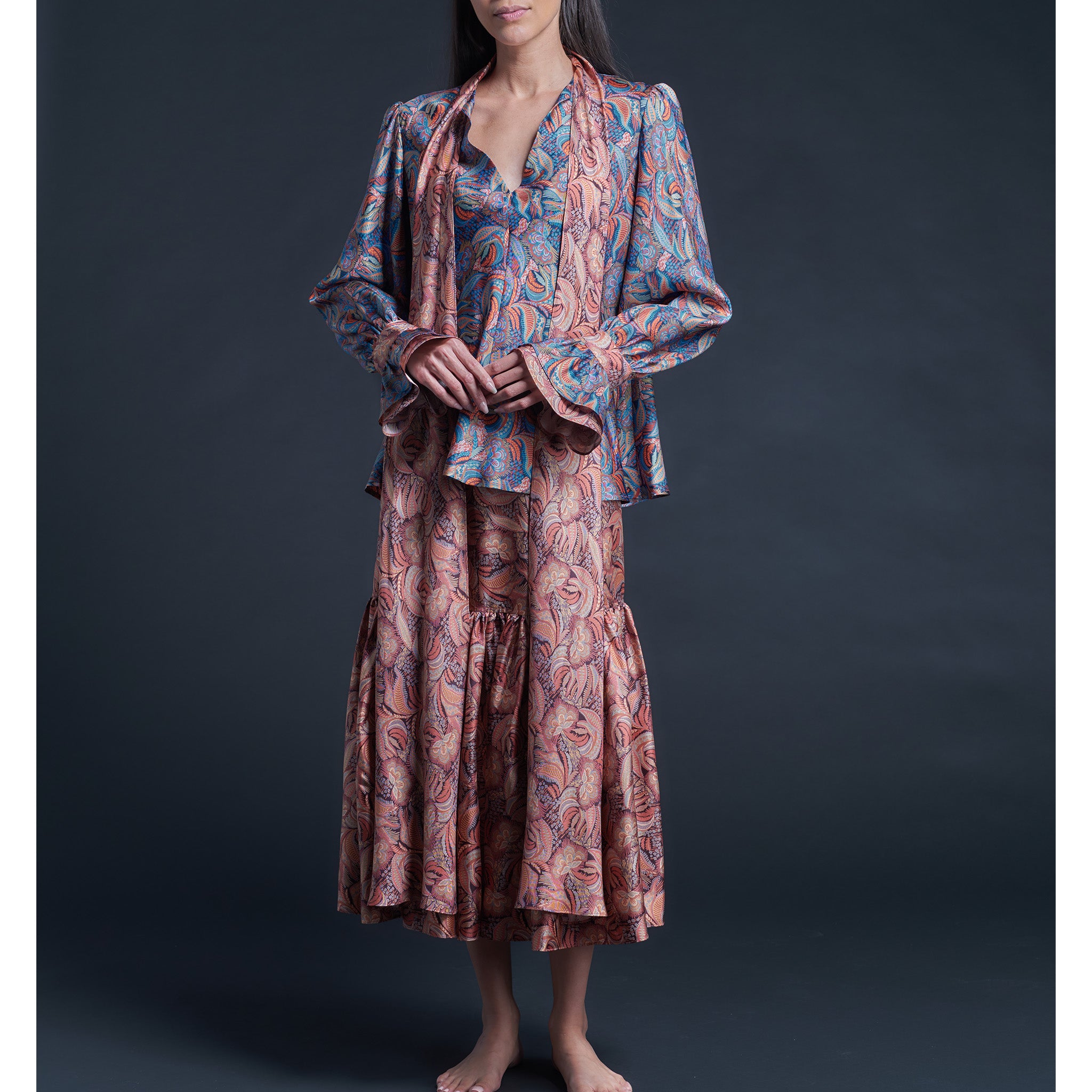 Isobel Blouse in Liberty Print Silk Twill - Medusa
