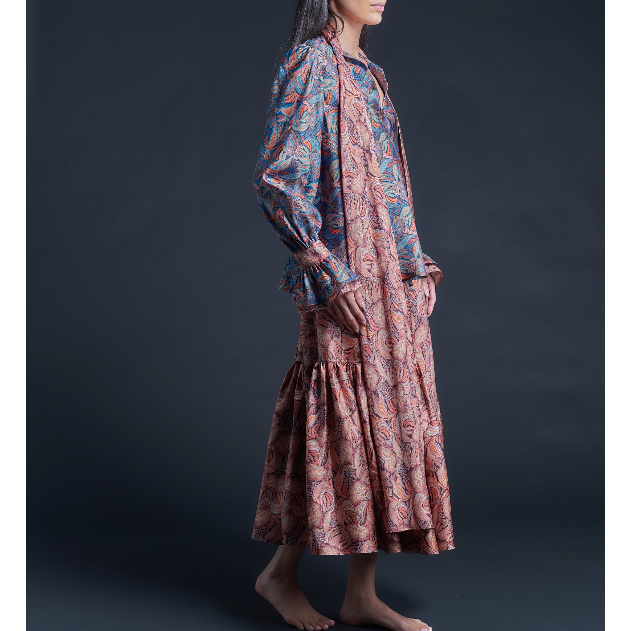 Isobel Blouse in Liberty Print Silk Twill - Medusa