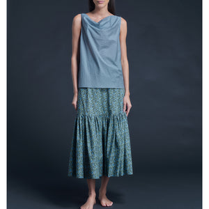 Mariana Sleeveless Liberty Print Cotton Tana Lawn Boatneck Shell - Blue Cosmos