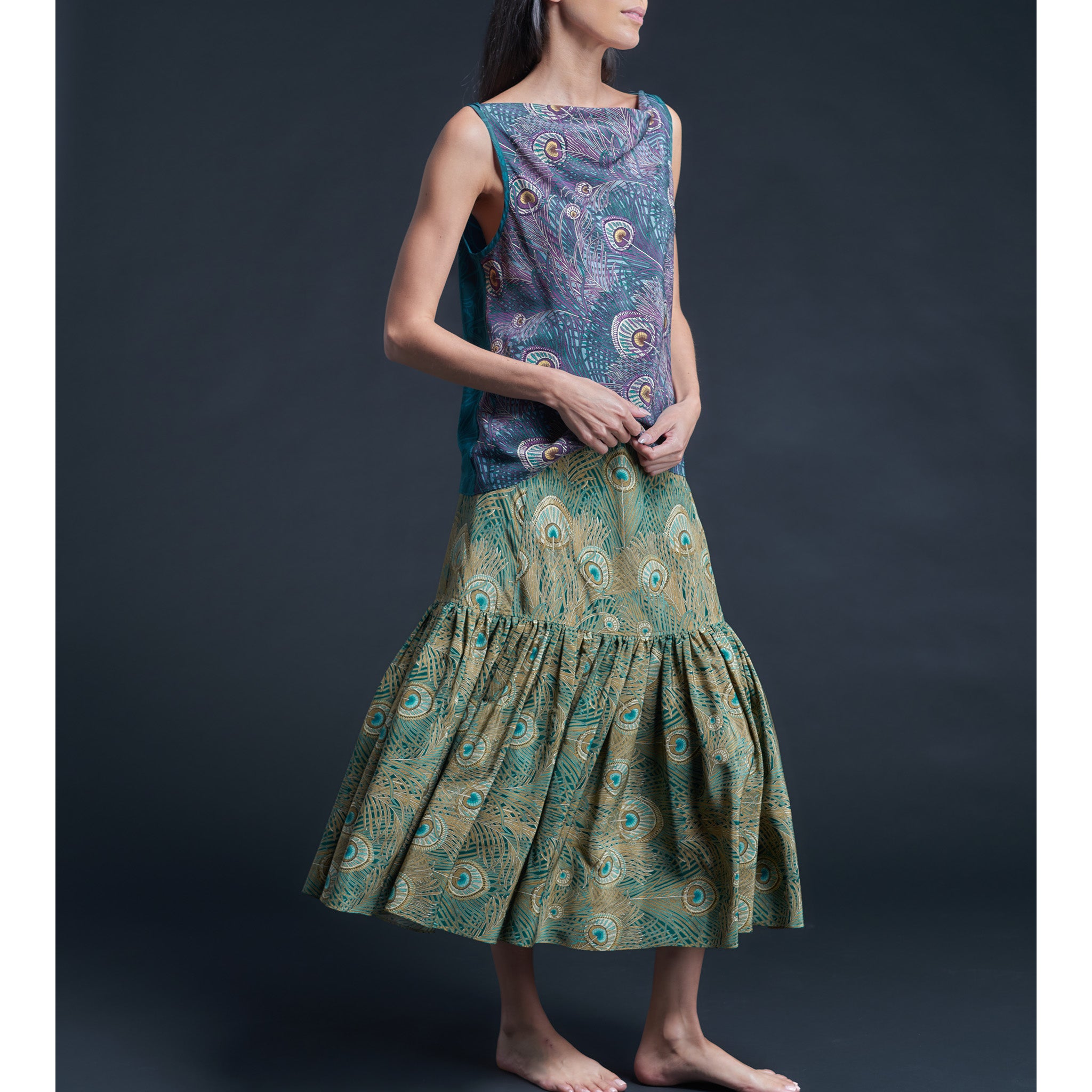 Mariana Sleeveless Liberty Silk Crepe de Chine Shell - Purple Hera