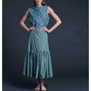Mariana Sleeveless Liberty Print Cotton Tana Lawn Boatneck Shell - Blue Cosmos