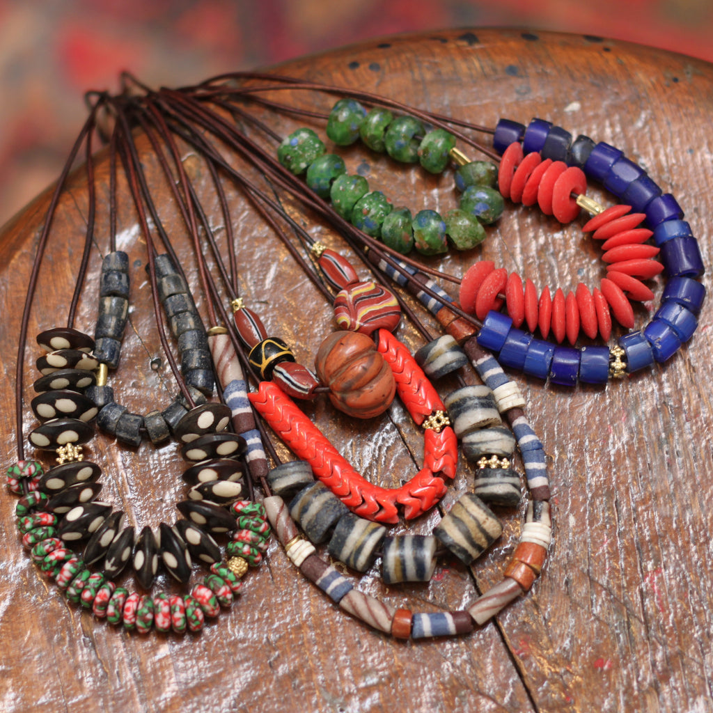 An African Clay & Shell Bead Necklace