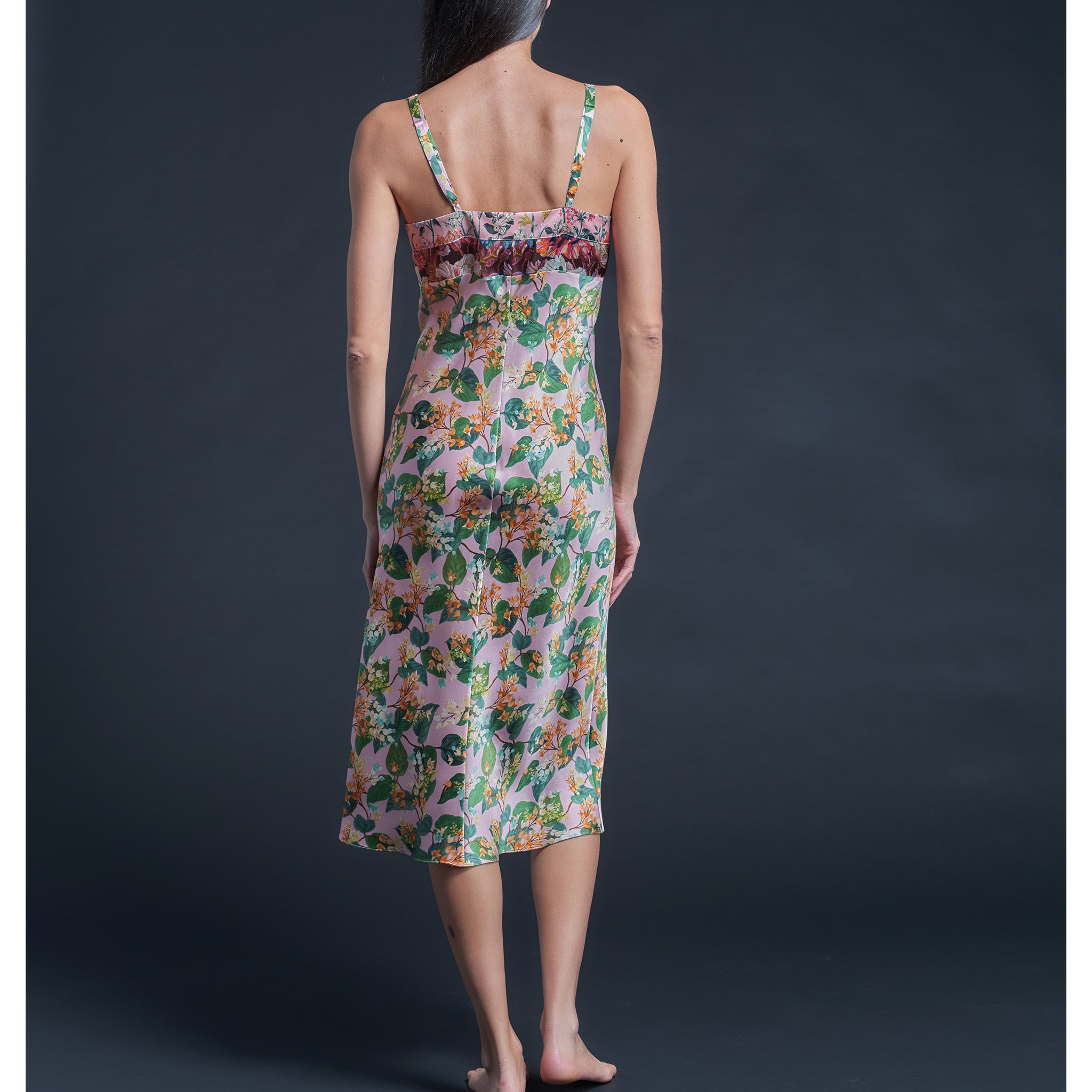 Pandora Dress in Pink Osterley Liberty Print Silk Charmeuse