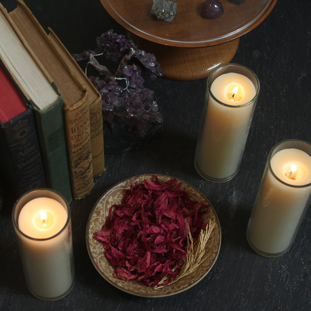 Frankincense, Lavender, Palmarosa, Patchouli, or Bergamot Beeswax Candle (for pickup only)