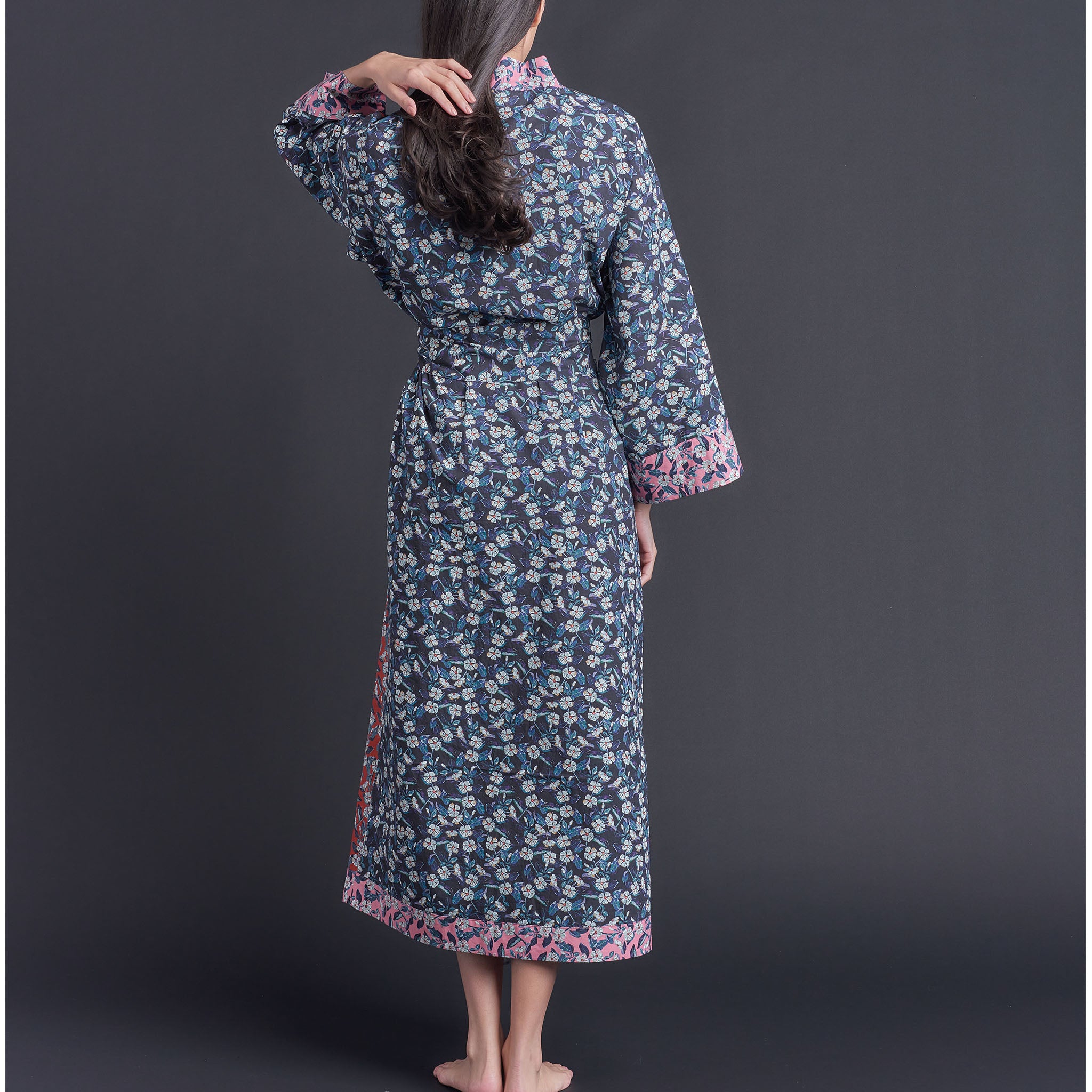 Asteria Kimono Robe in Combination Cedric Liberty of London Print Cotton Poplin
