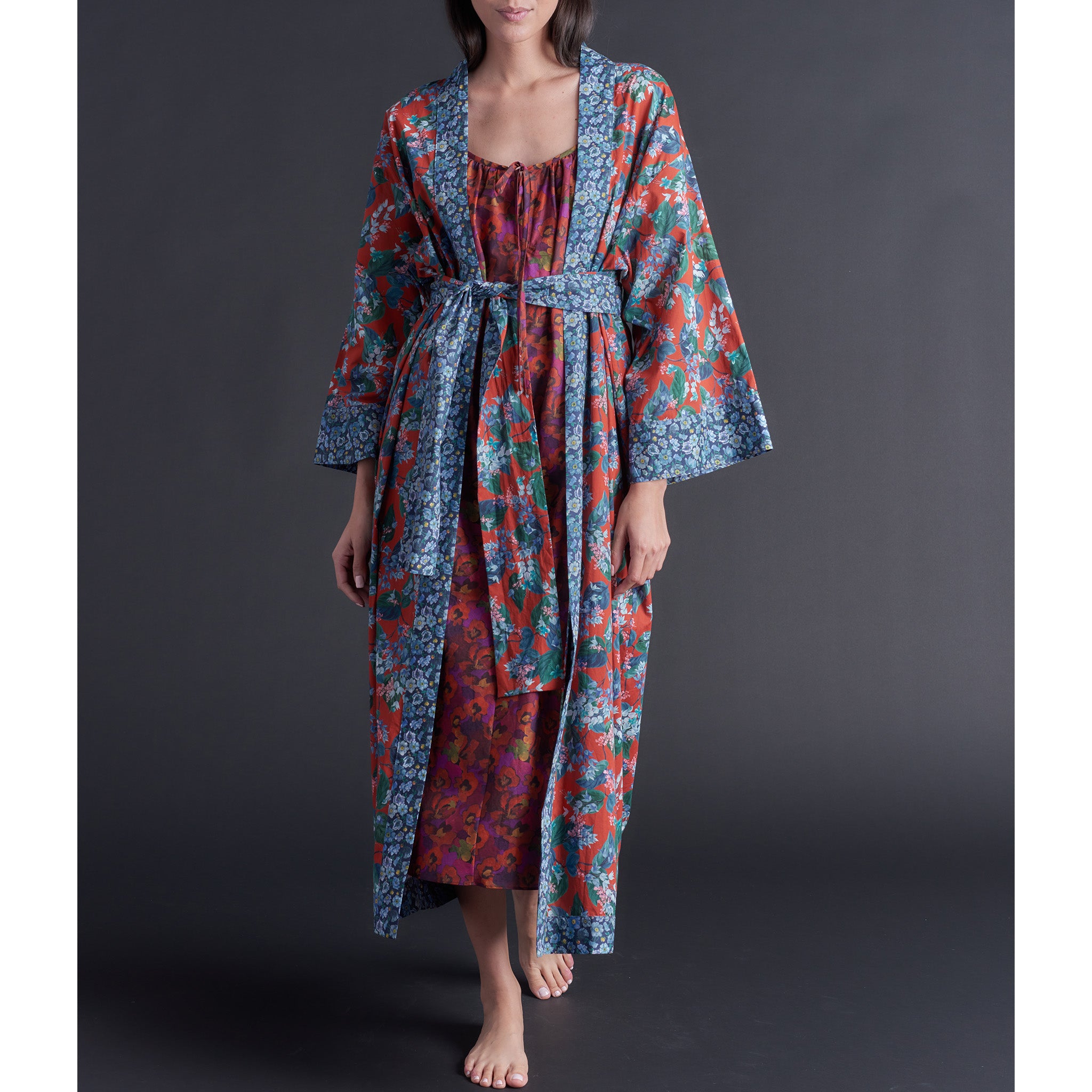 Asteria Kimono Robe in Osterley Liberty of London Print Cotton Lawn