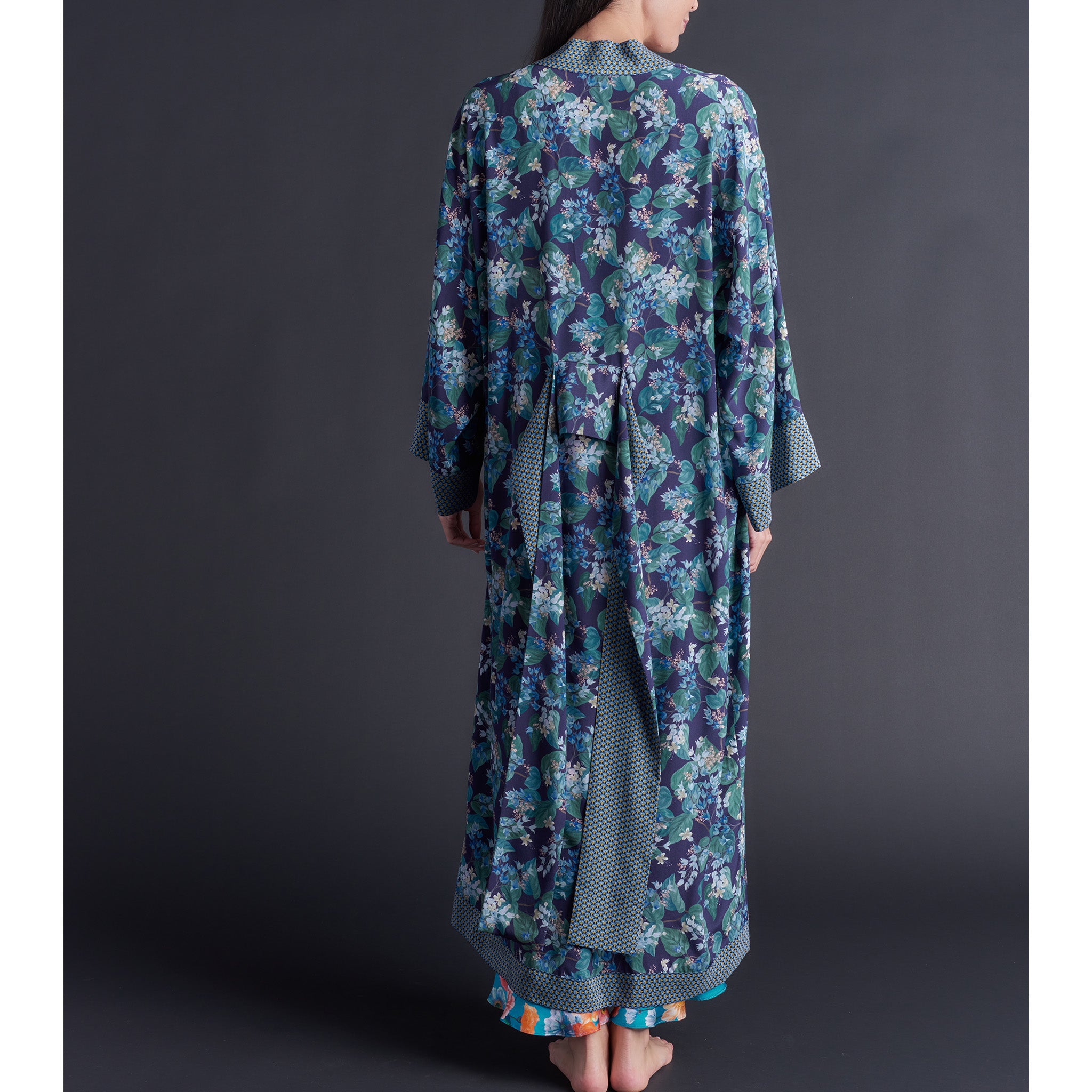 Asteria Kimono Robe in Osterley Liberty of London Print Silk Crepe De Chine