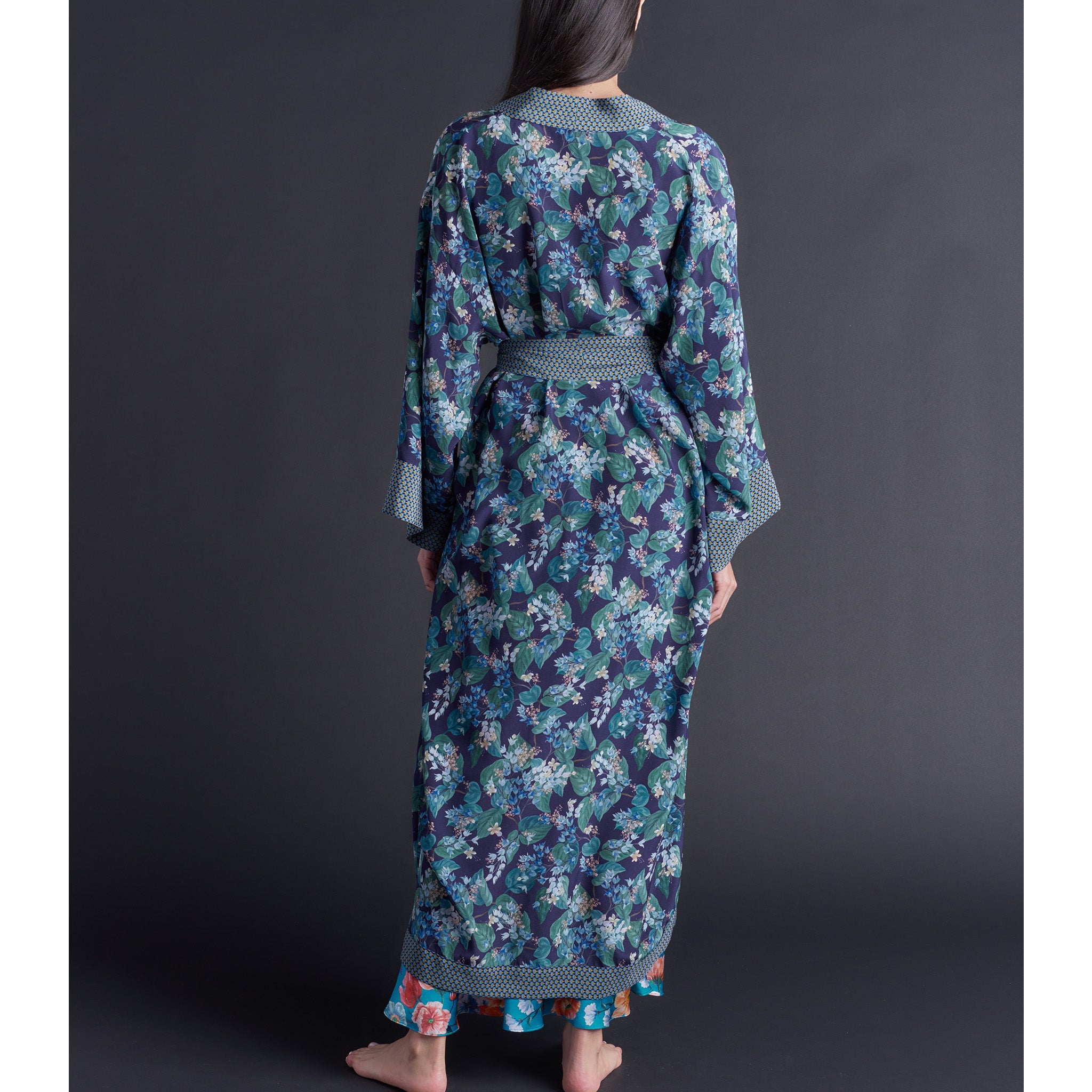 Asteria Kimono Robe in Osterley Liberty of London Print Silk Crepe De Chine
