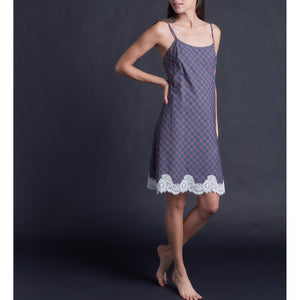 Athena Slip Dress in Italian Purple Plaid Cotton