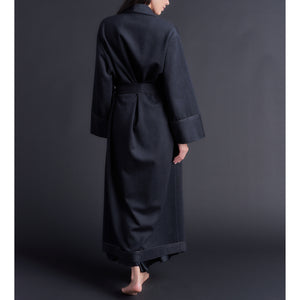 Long Claudette Robe in Cashmere Wool Mink