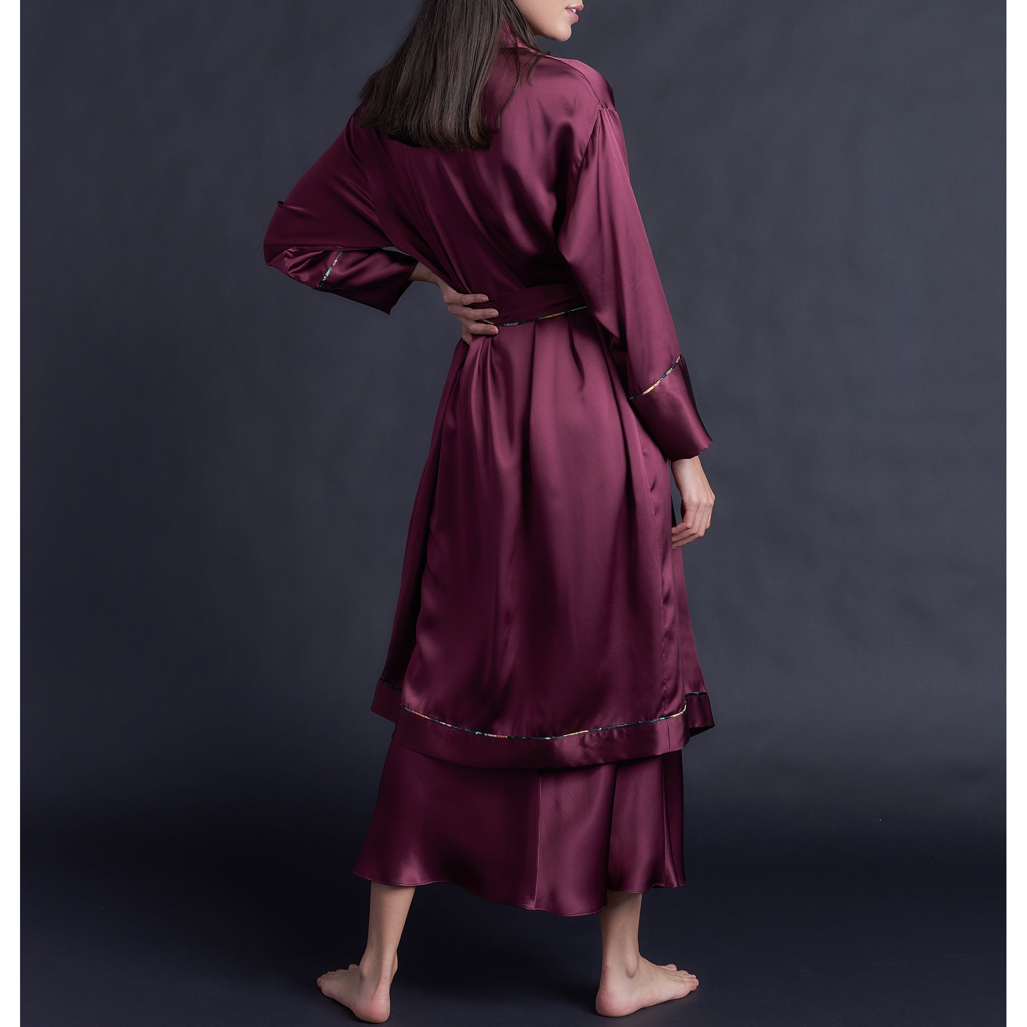Claudette Robe in Garnet Silk Charmeuse