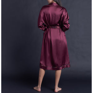 Claudette Robe in Garnet Silk Charmeuse