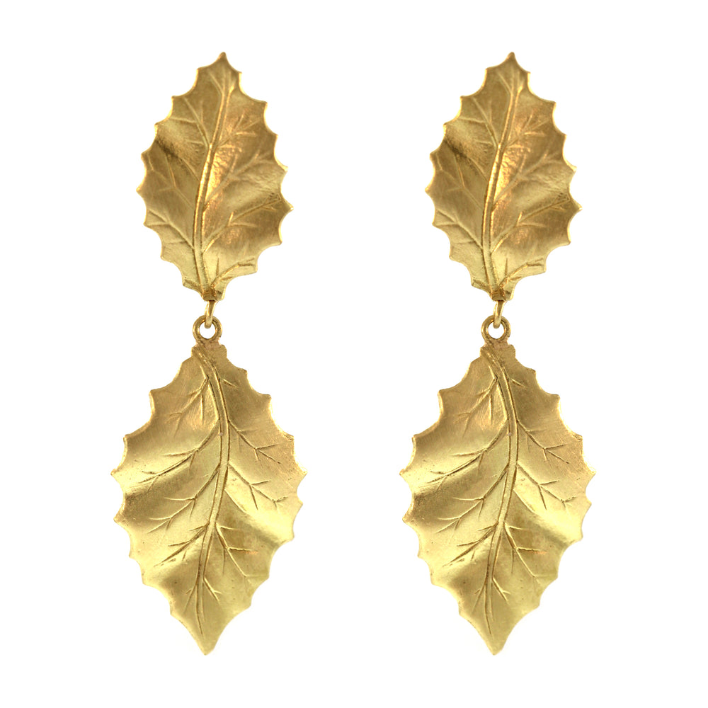 The Double Holly Leaf Earrings