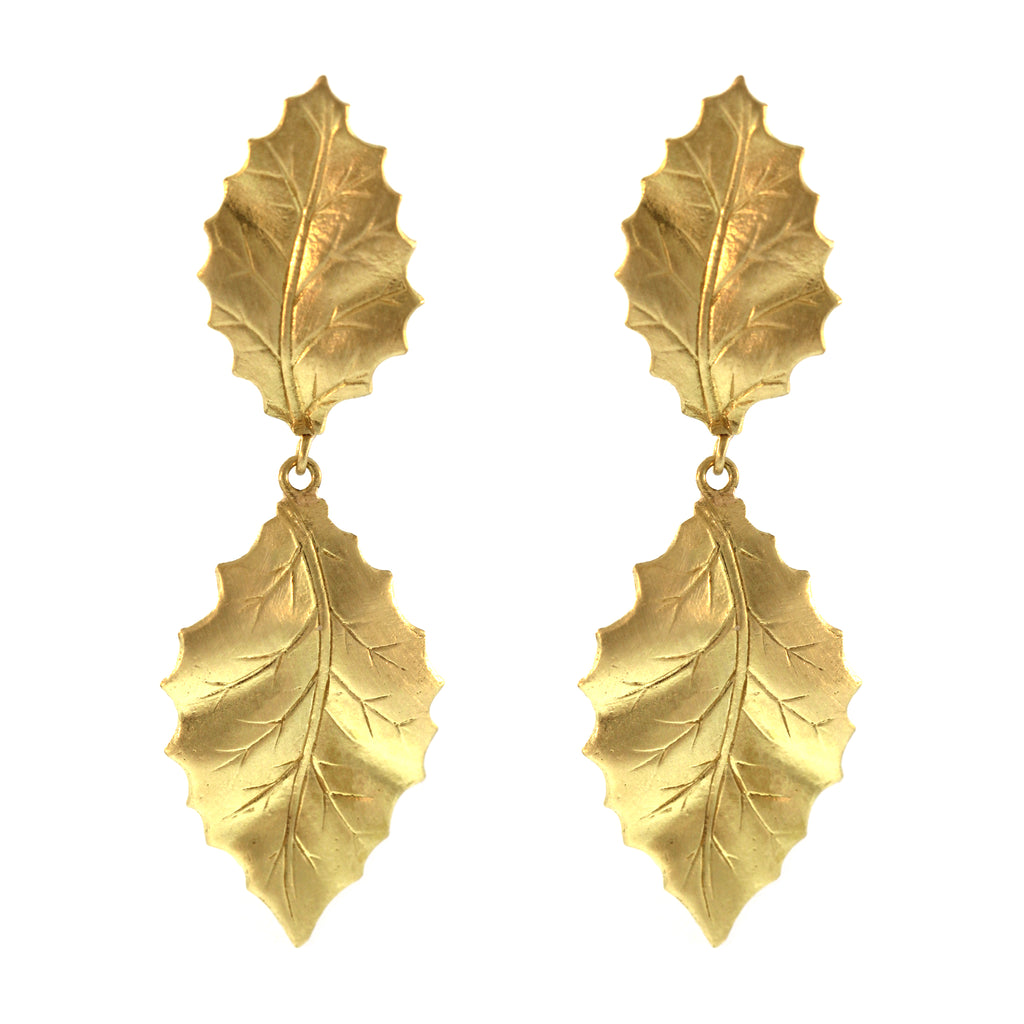 The Double Holly Leaf Earrings