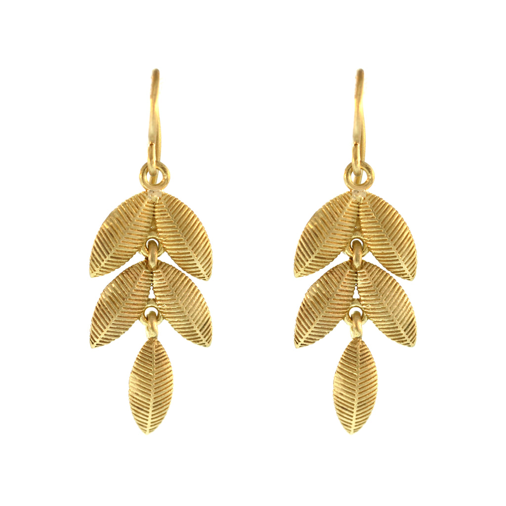 The Double Lotus Leaf Dangle Earrings
