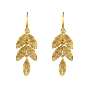 Double Lotus Leaf Dangle Earrings