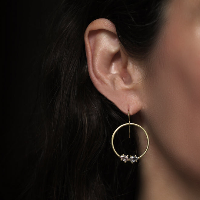 The Double Pastel Sapphire Hoops