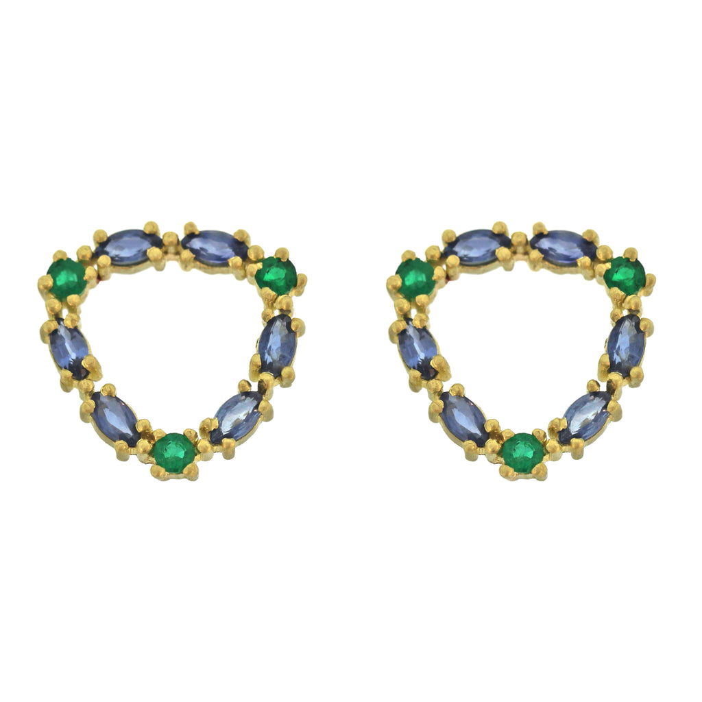 The Sapphire and Emerald Loop Stud