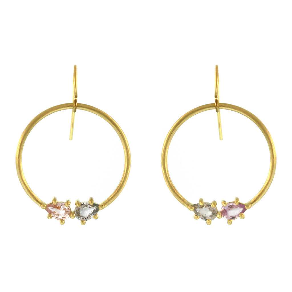 The Double Pastel Sapphire Hoops
