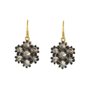 Inverted Diamond Flower Cluster Earrings
