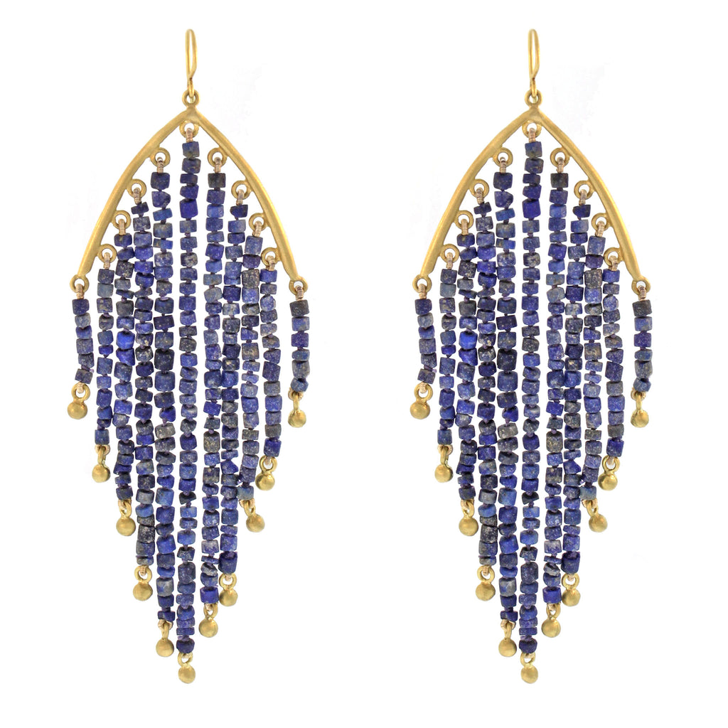 The Lapis Feather Earring