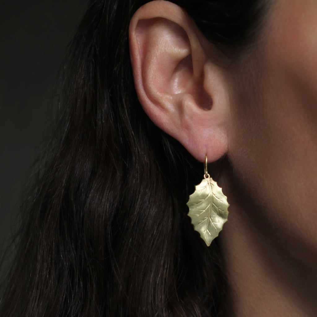 The Large Holly Leaf Dangle Earring