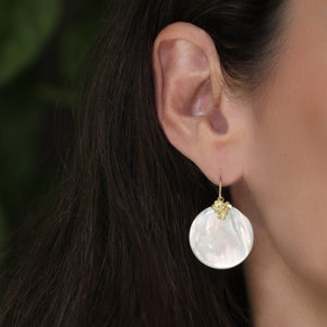 Mother of Pearl Plumeria Earrings