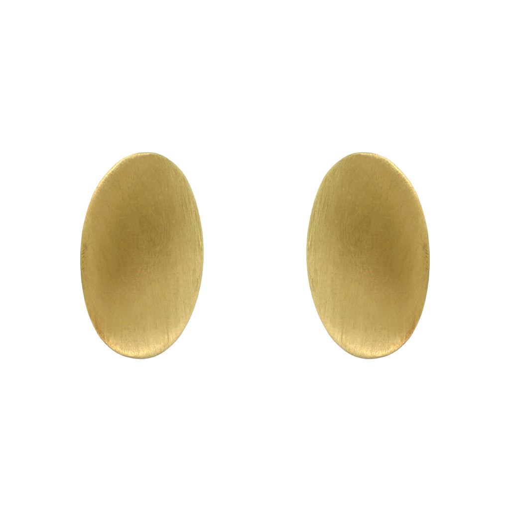 Oval Shield Stud Earrings