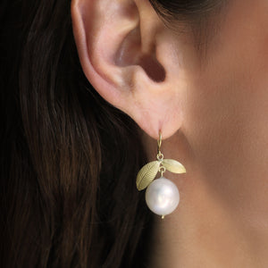Pearl Lotus Leaf Earrings