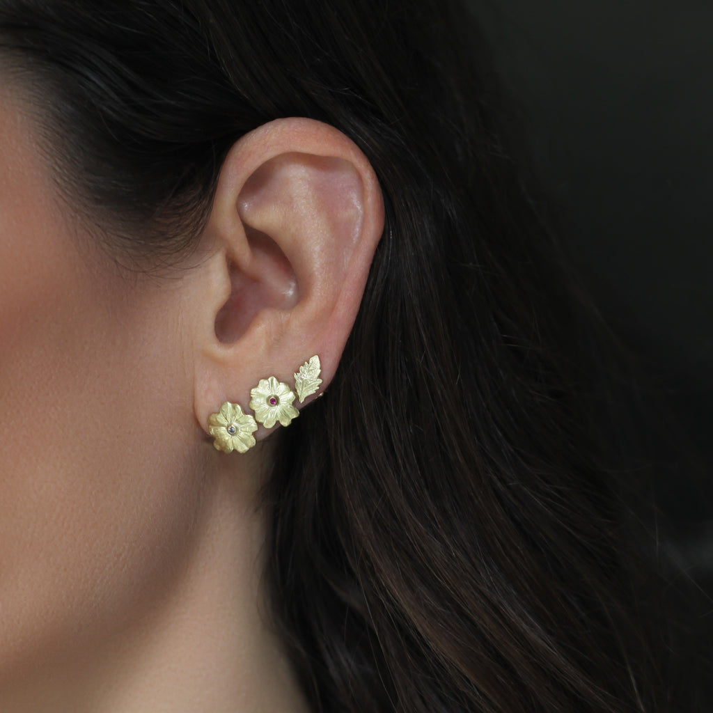 The Poppy Studs with Grey Diamonds