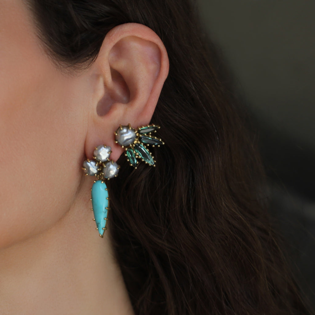 The Turquoise & Keshi Pearl Drop Earring