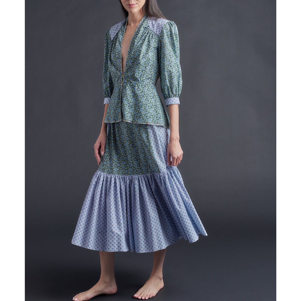 Elena Jacket in Blue Synchronise Liberty Print Cotton
