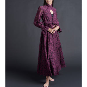 Faye Duster Dress in Garnet Corded Lace