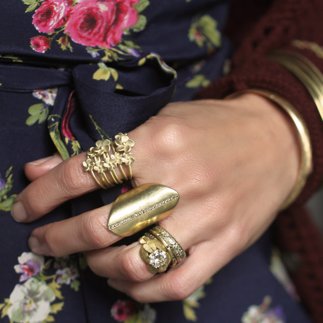 A Medium Plumeria Ring