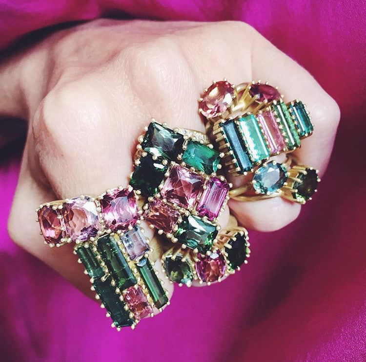 Tourmaline Stacked Baguette Ring